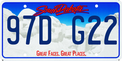 SD license plate 97DG22