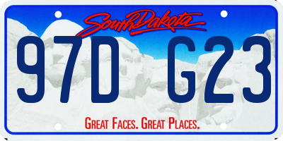SD license plate 97DG23
