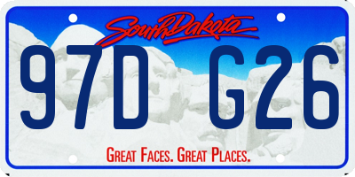 SD license plate 97DG26