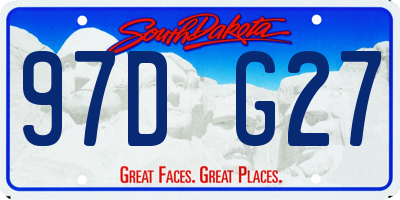 SD license plate 97DG27