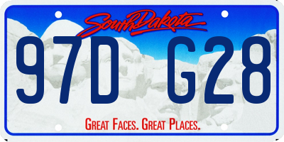 SD license plate 97DG28