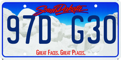 SD license plate 97DG30