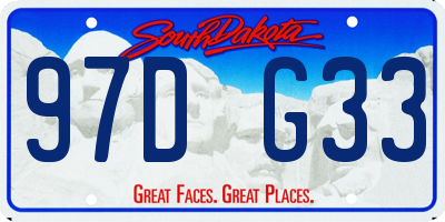 SD license plate 97DG33
