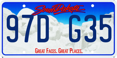 SD license plate 97DG35