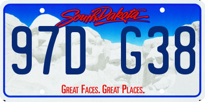 SD license plate 97DG38
