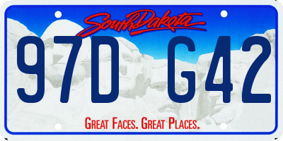 SD license plate 97DG42
