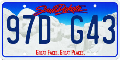 SD license plate 97DG43