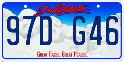 SD license plate 97DG46