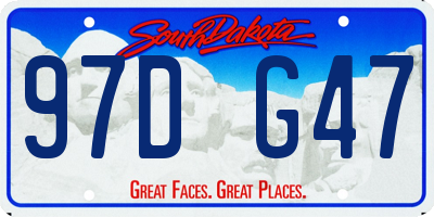 SD license plate 97DG47