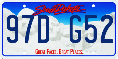 SD license plate 97DG52