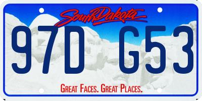 SD license plate 97DG53