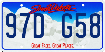 SD license plate 97DG58
