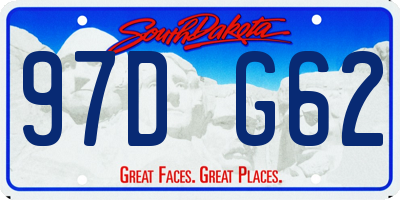 SD license plate 97DG62