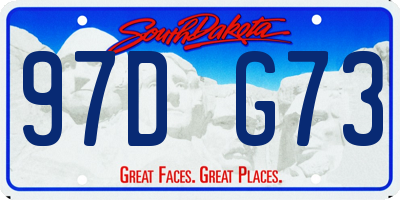 SD license plate 97DG73