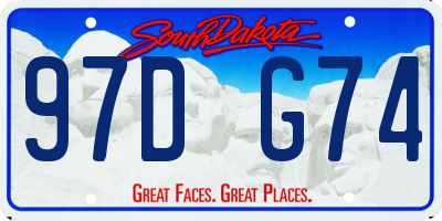 SD license plate 97DG74