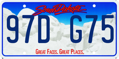 SD license plate 97DG75