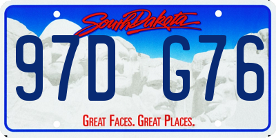 SD license plate 97DG76