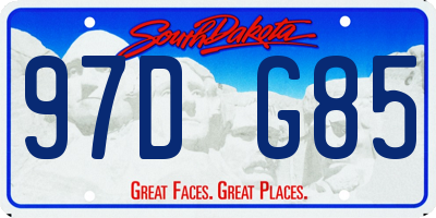 SD license plate 97DG85
