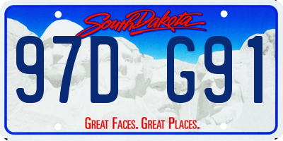 SD license plate 97DG91