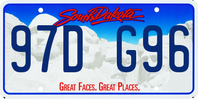 SD license plate 97DG96