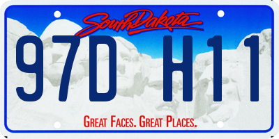 SD license plate 97DH11