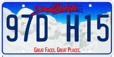 SD license plate 97DH15