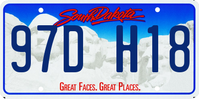 SD license plate 97DH18