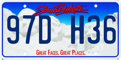 SD license plate 97DH36