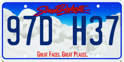 SD license plate 97DH37