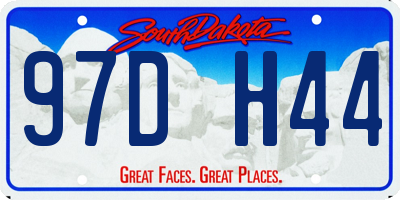 SD license plate 97DH44