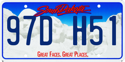 SD license plate 97DH51