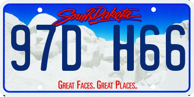 SD license plate 97DH66