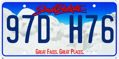 SD license plate 97DH76