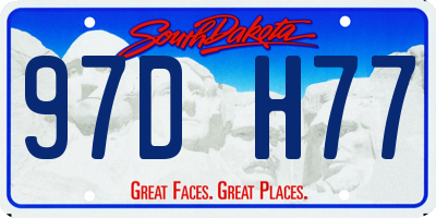 SD license plate 97DH77