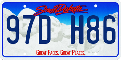 SD license plate 97DH86