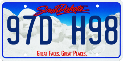 SD license plate 97DH98
