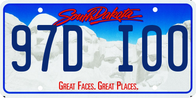 SD license plate 97DI00