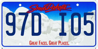 SD license plate 97DI05