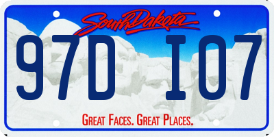 SD license plate 97DI07