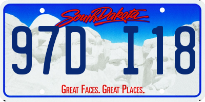 SD license plate 97DI18