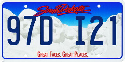 SD license plate 97DI21