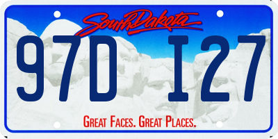 SD license plate 97DI27