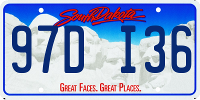 SD license plate 97DI36