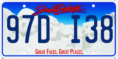 SD license plate 97DI38