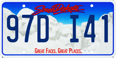 SD license plate 97DI41