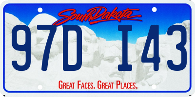 SD license plate 97DI43