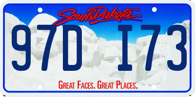 SD license plate 97DI73