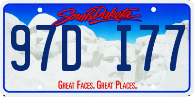 SD license plate 97DI77