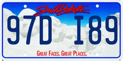 SD license plate 97DI89