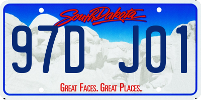 SD license plate 97DJ01